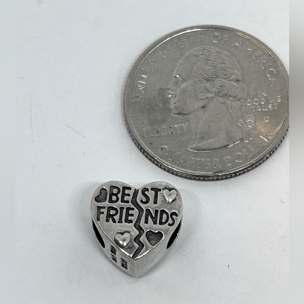Heart-Shaped Best Friends Charm 925 IBB - Picture 3 of 4